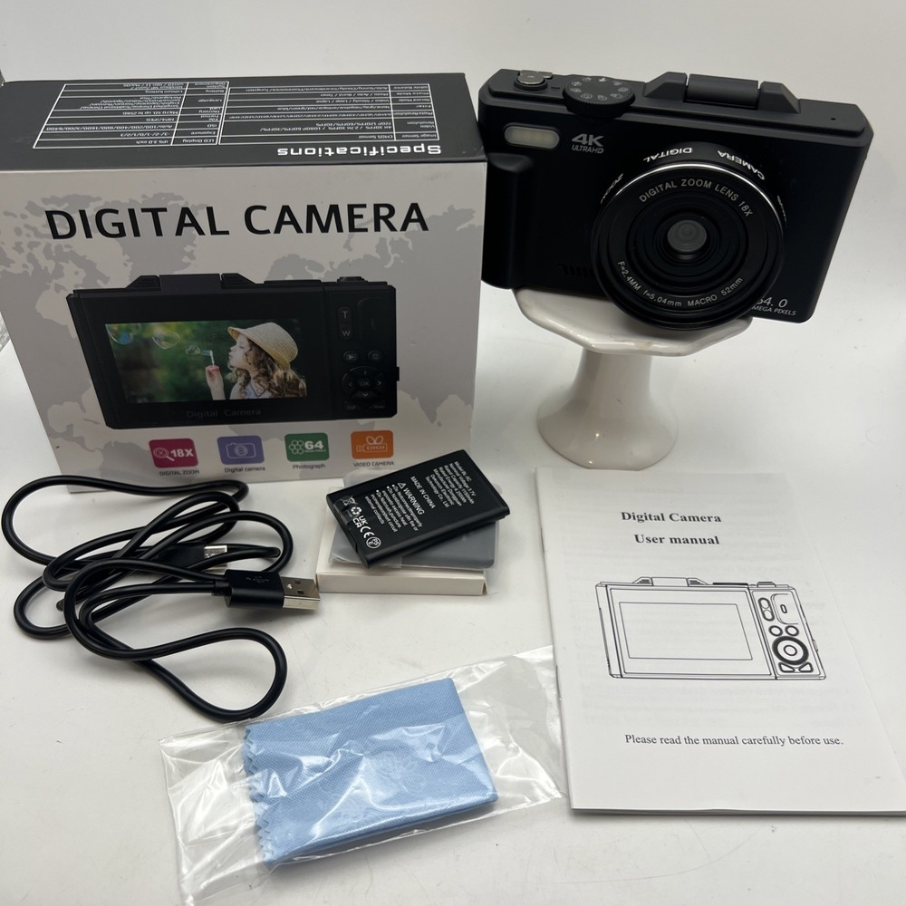 5K Digital Camera 75MP 18x Zoom WiFi Vlogging Camera with 3" IPS Screen
